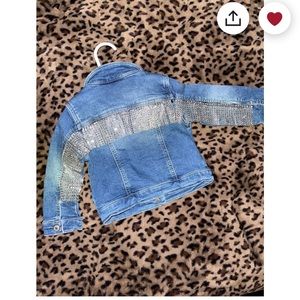Cat and Jack jean jacket with rhinestone fringe (Etsy)